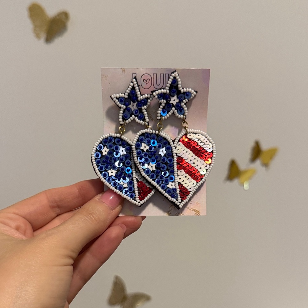 Star and Heart Sequin Earrings